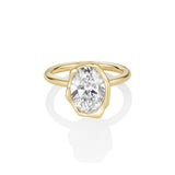 The Abstract Bezel Oval Engagement Ring [Yellow Gold]