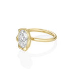 The Abstract Bezel Oval Engagement Ring Side View [Yellow Gold] 