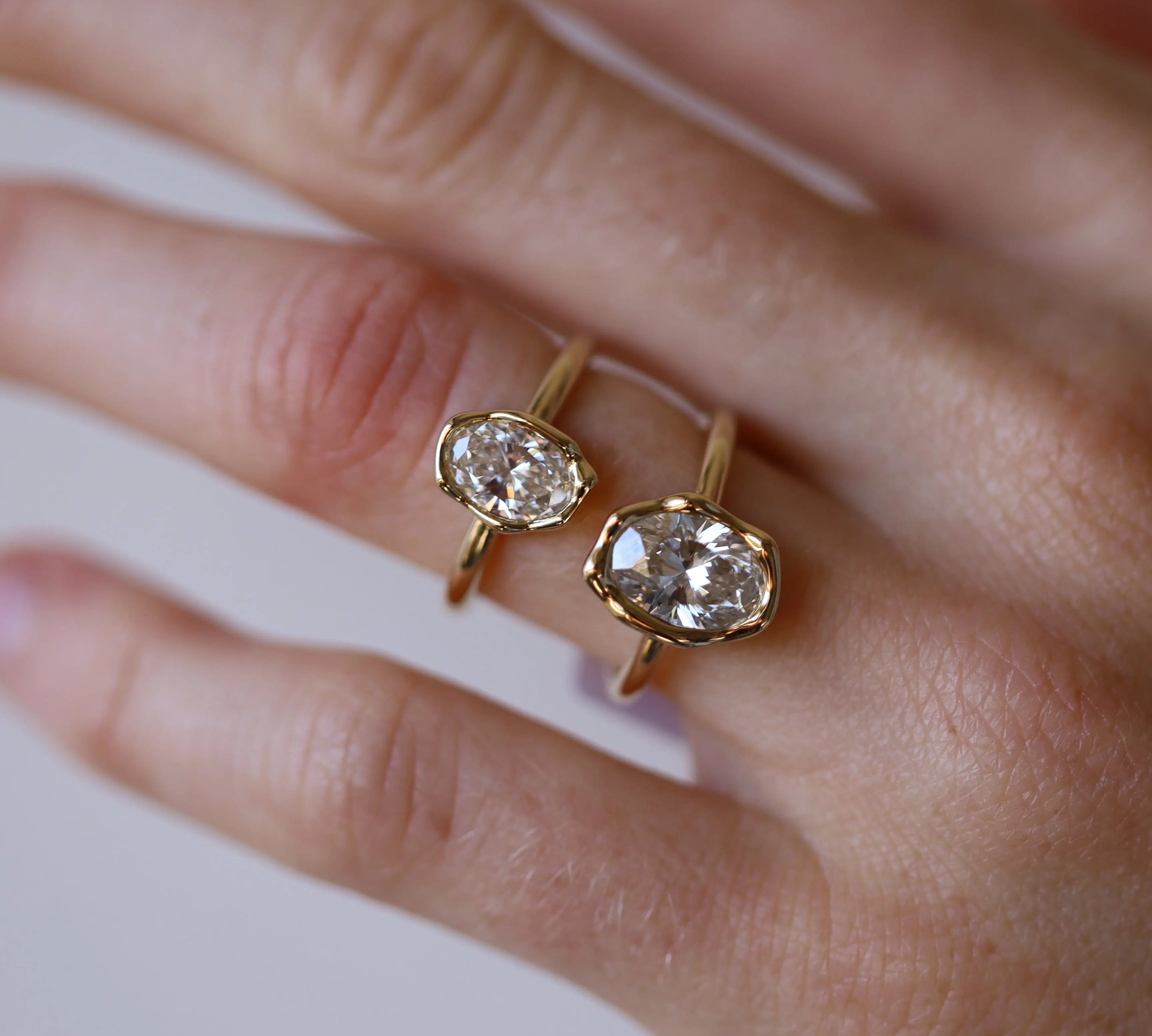 2.02ct Lab-Created Diamond Abstract Bezel Ring Marrow Fine