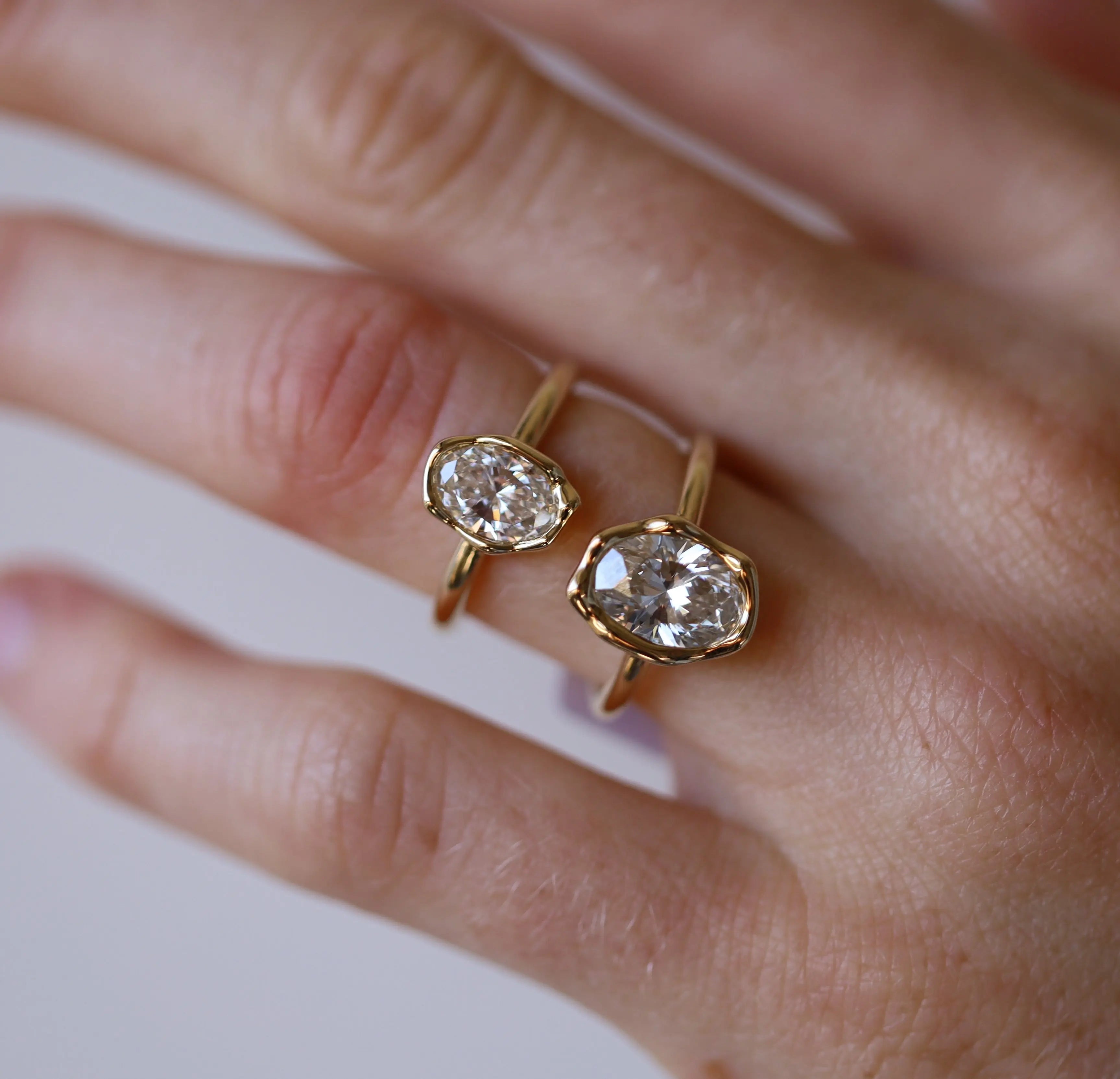 2.02ct Lab-Created Diamond Abstract Bezel Ring Marrow Fine