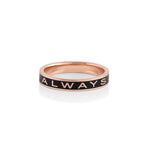 "Always" Gold Memory Ring – Black Enamel [Rose Gold]