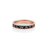 "Always" Gold Memory Ring – Black Enamel [Rose Gold]