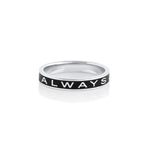 "Always" Gold Memory Ring – Black Enamel [White Gold]