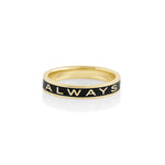 "Always" Gold Memory Ring – Black Enamel [Yellow Gold]
