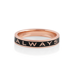 "Always" Gold Memory Ring – Black Enamel [Rose Gold]
