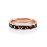 "Always" Gold Memory Ring – Black Enamel [Rose Gold]