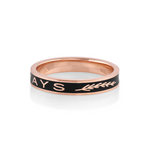 "Always" Gold Memory Ring – Black Enamel [Rose Gold side]