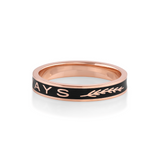 "Always" Gold Memory Ring – Black Enamel [Rose Gold side]