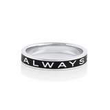 "Always" Gold Memory Ring – Black Enamel [White Gold]