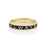 "Always" Gold Memory Ring – Black Enamel [Yellow Gold]