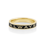 "Always" Gold Memory Ring – Black Enamel [Yellow Gold]