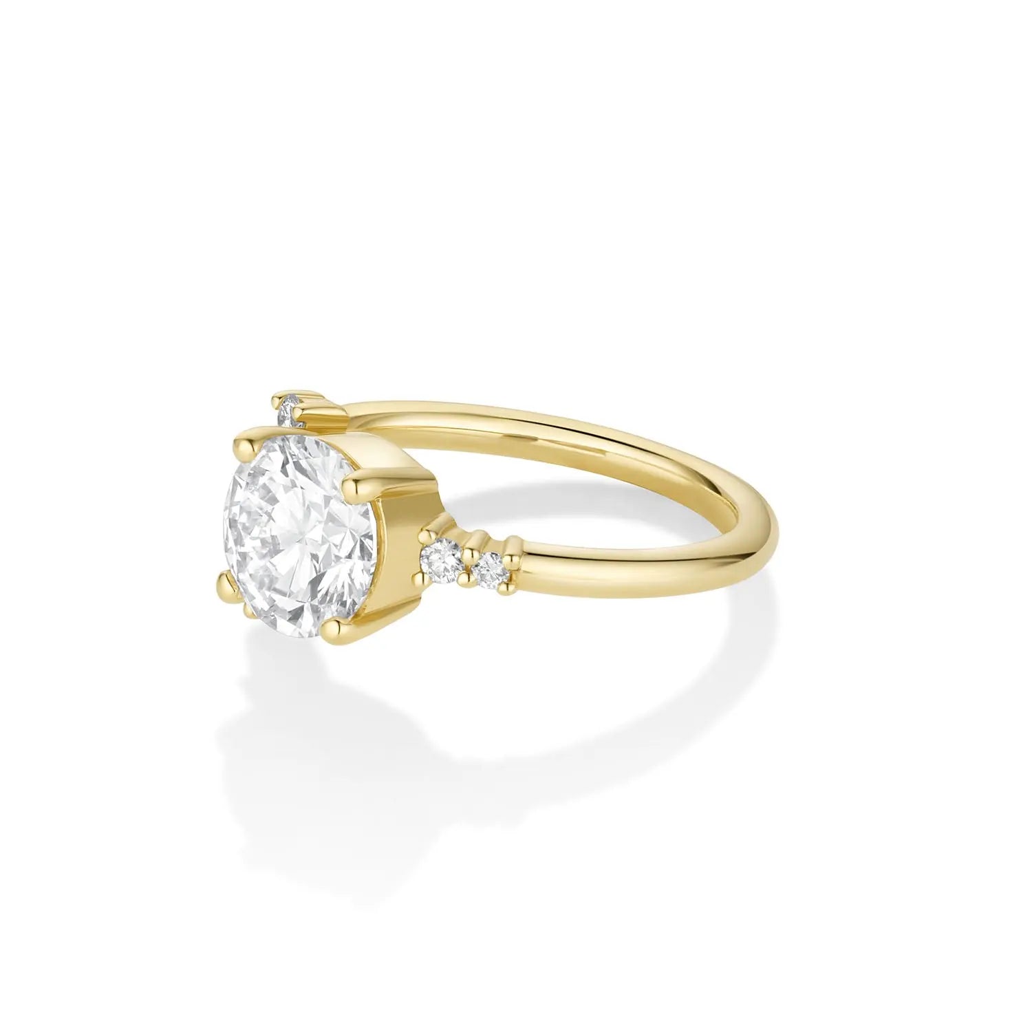 The Amelia Round Cluster Engagement Ring side view