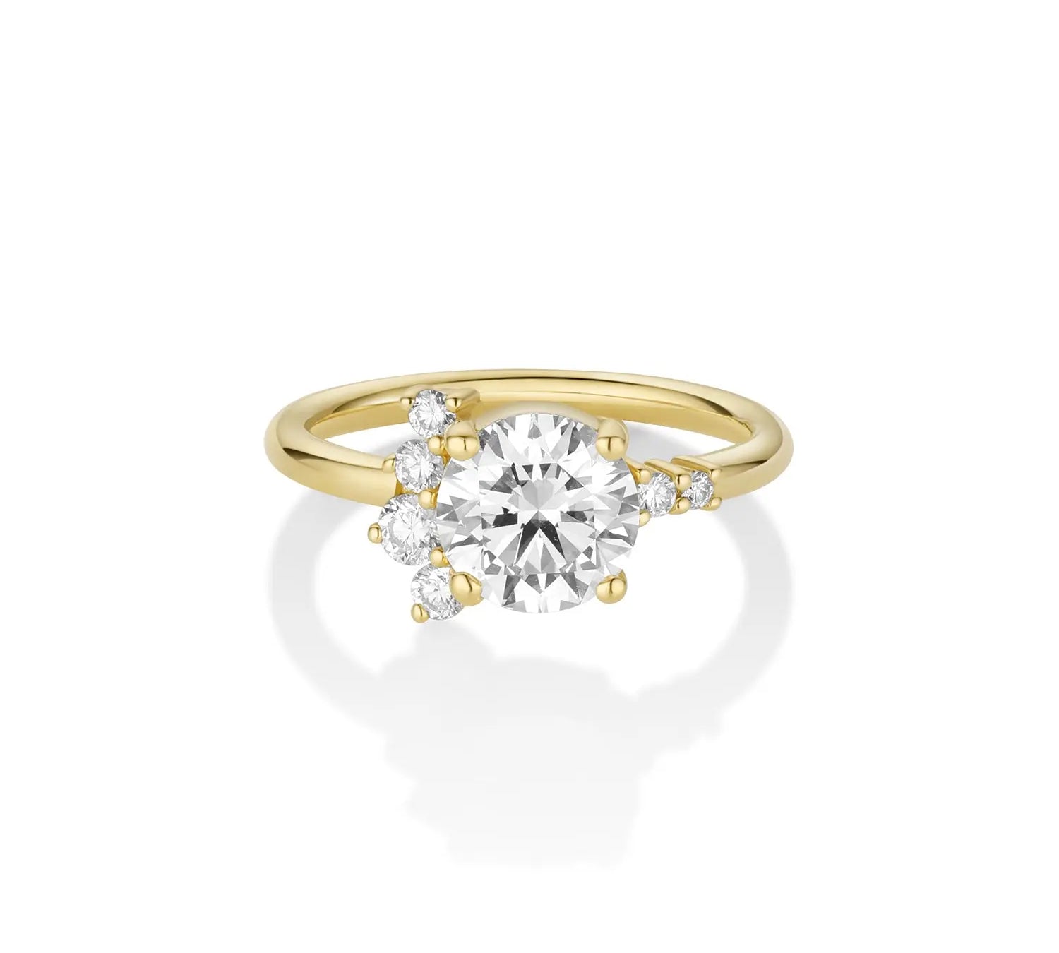The Amelia Round Cluster Engagement Ring [Yellow Gold]