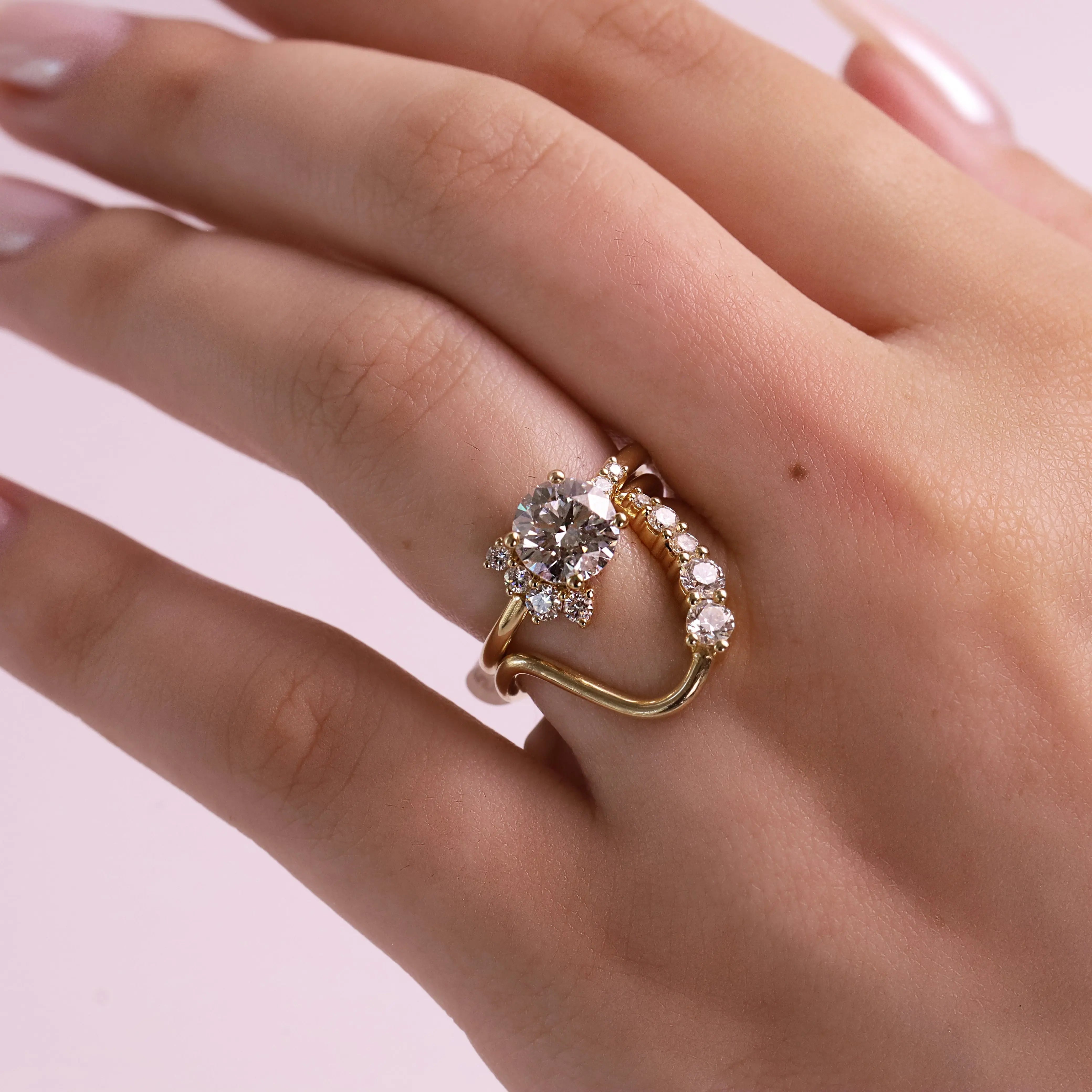 The Amelia Round Cluster Engagement Ring Marrow Fine