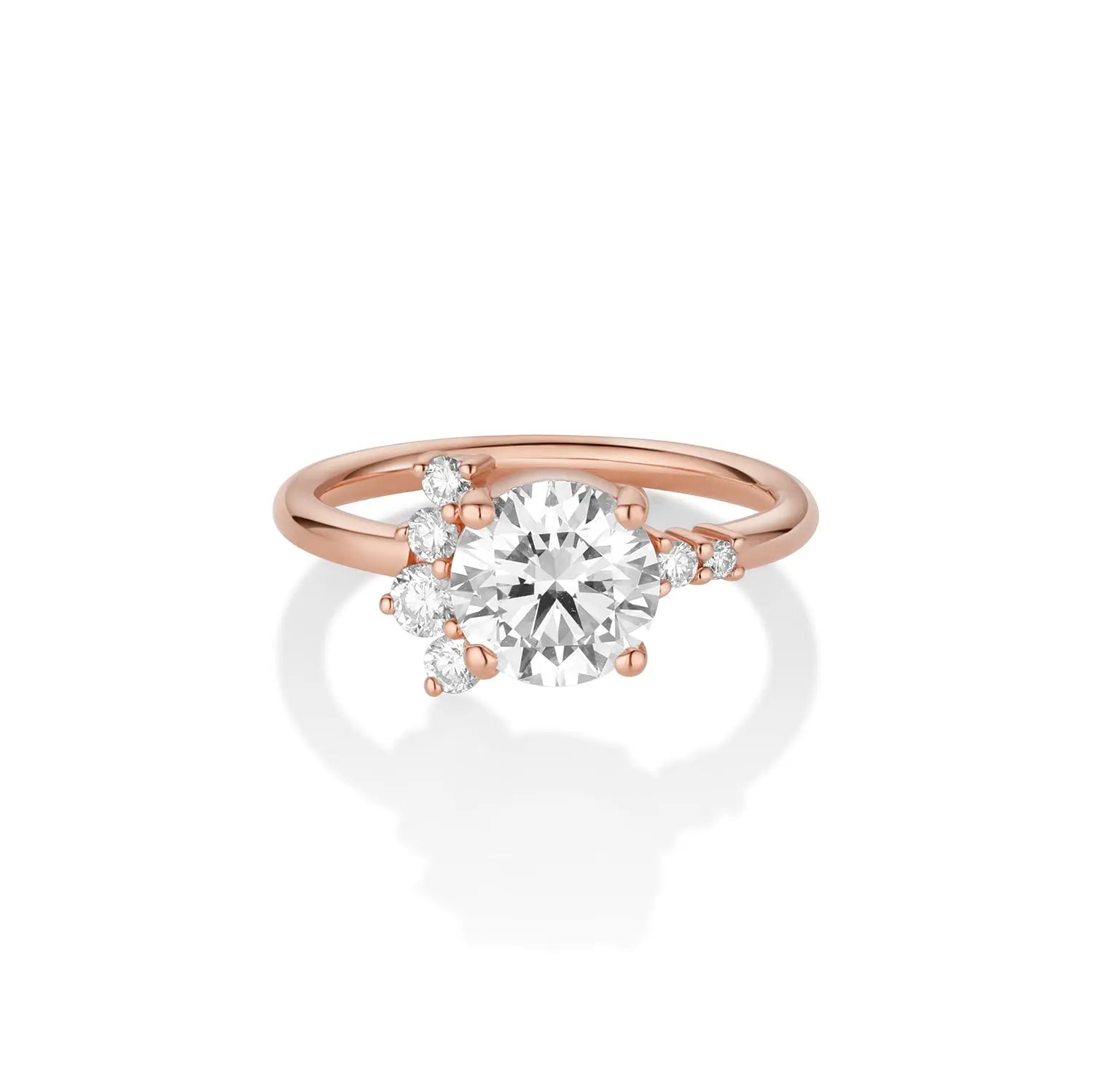 The Amelia Round Cluster Engagement Ring [Rose Gold]