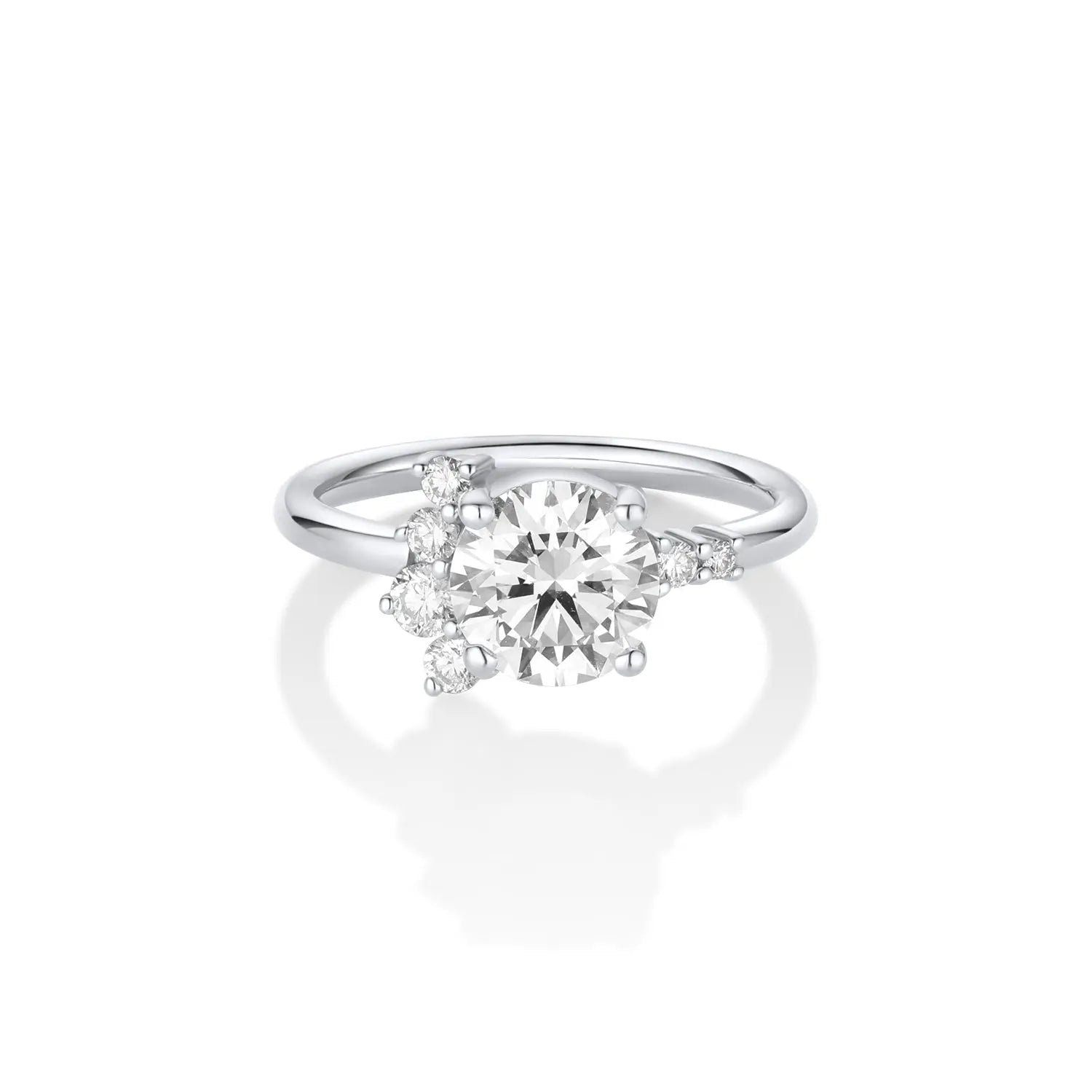 The Amelia Round Cluster Engagement Ring [White Gold & Platinum]