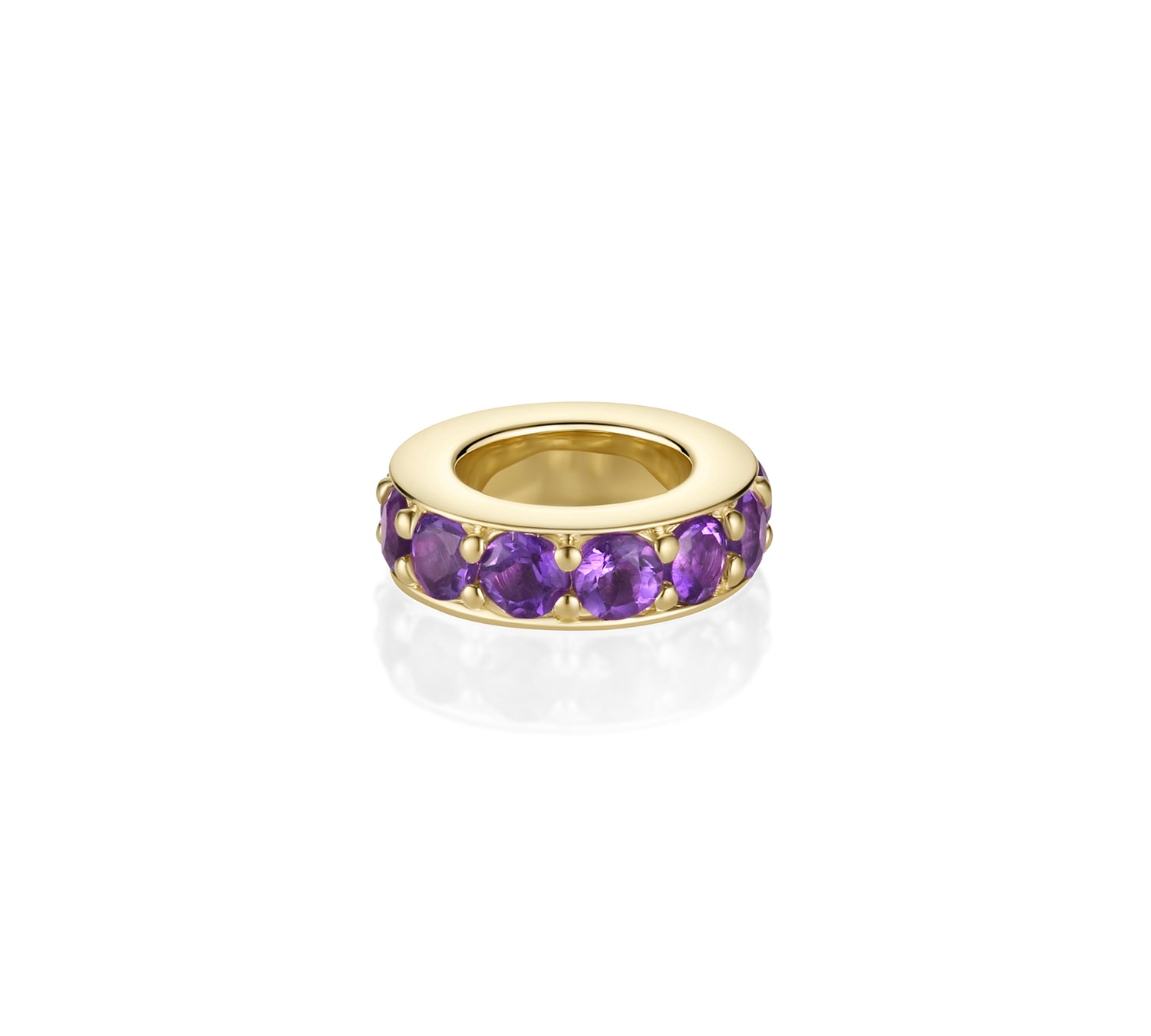 Birthstone Rondelle - Amethyst [Yellow Gold]