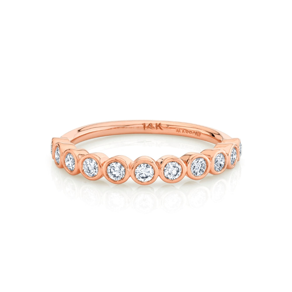 Marrow Fine Jewelry White Diamond Circle Bezel Wedding Band [Rose Gold]