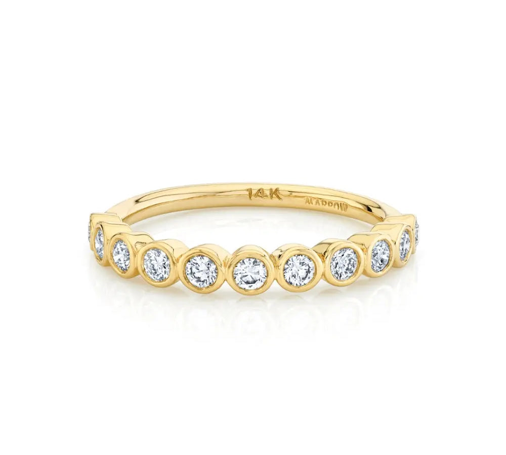 Marrow Fine Jewelry White Diamond Circle Bezel Wedding Band [Yellow Gold]