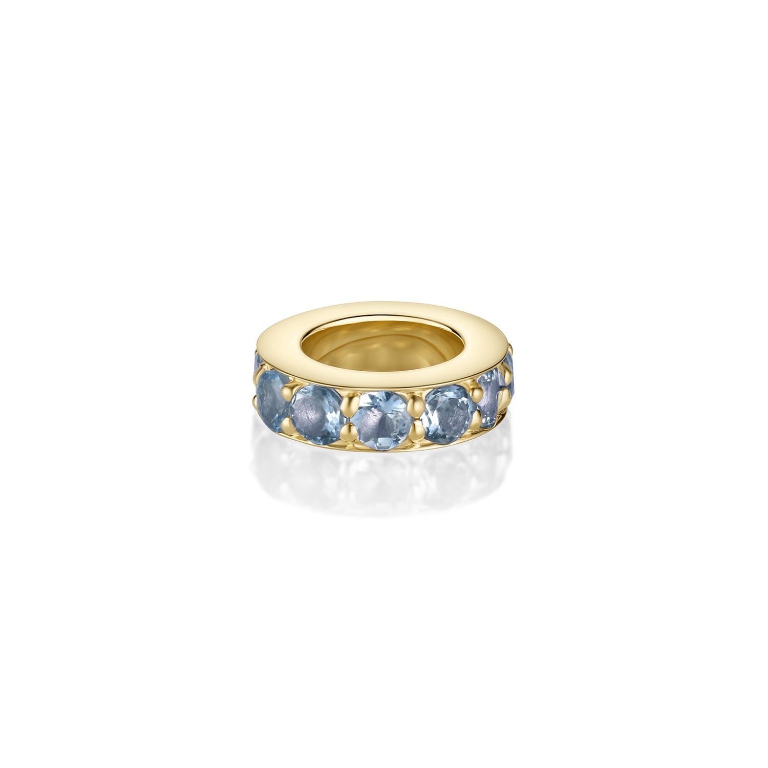 Birthstone Rondelle - Aquamarine [Yellow Gold]