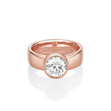 The Arlo Cigar Band Engagement Ring [Rose Gold]