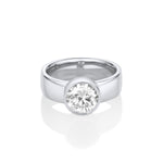 The Arlo Cigar Band Engagement Ring [White Gold]