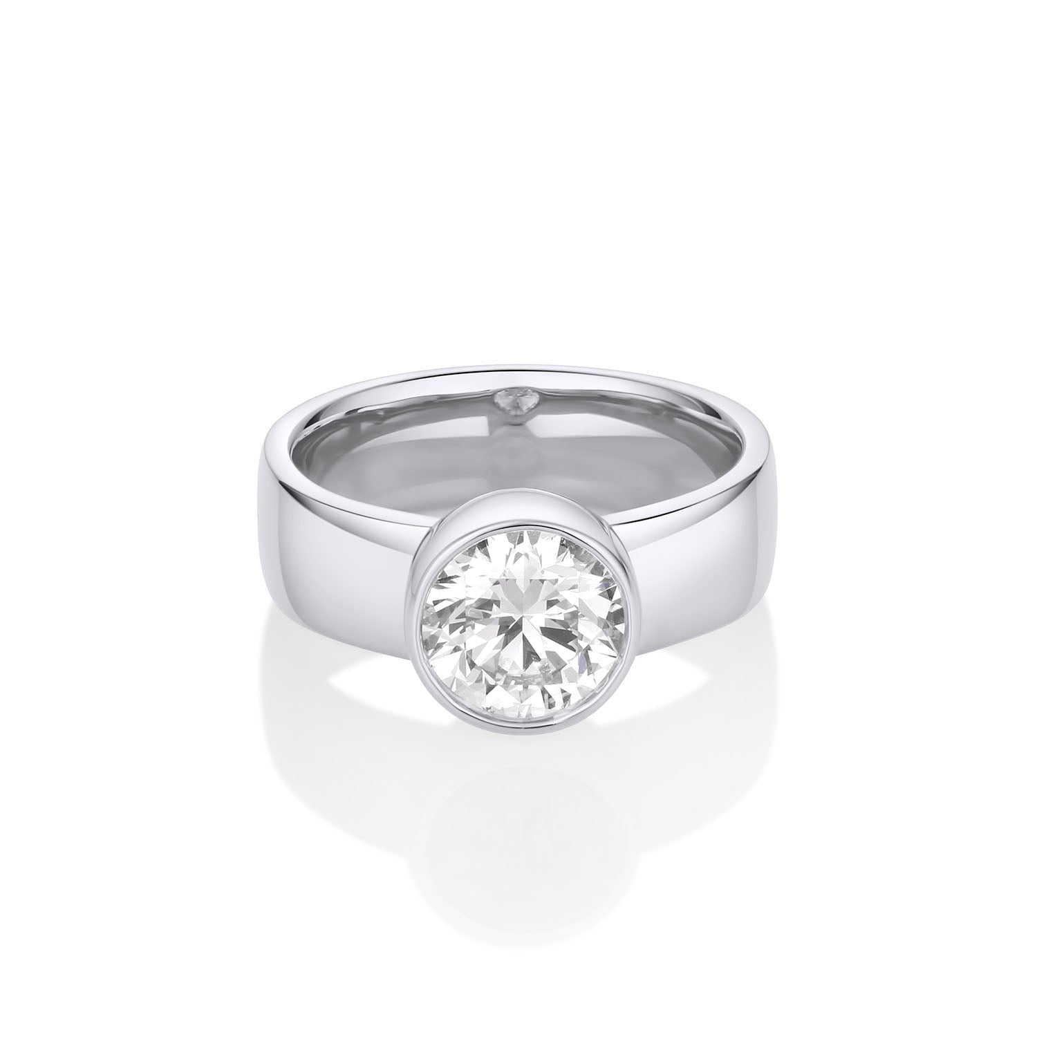 The Arlo Cigar Band Engagement Ring [White Gold]