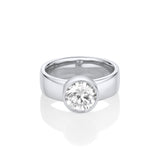 The Arlo Cigar Band Engagement Ring [White Gold]