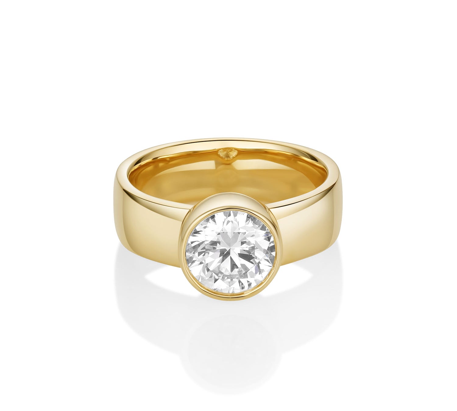 The Arlo Cigar Band Engagement Ring [Yellow Gold]