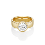 The Arlo Cigar Band Engagement Ring [Yellow Gold]