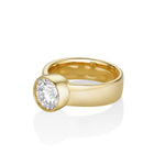 The Arlo Cigar Band Engagement Ring side view