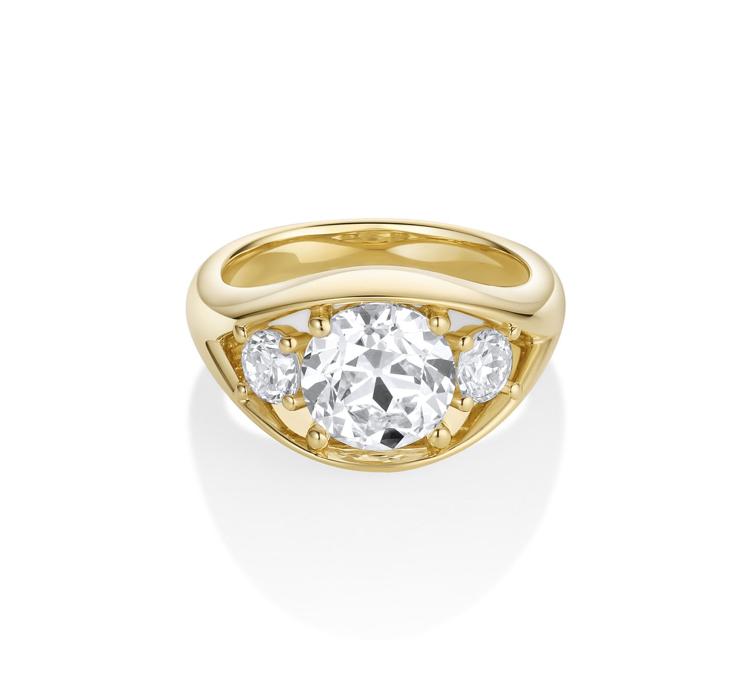 The Astrid Open Bombe Engagement Ring [Yellow Gold]