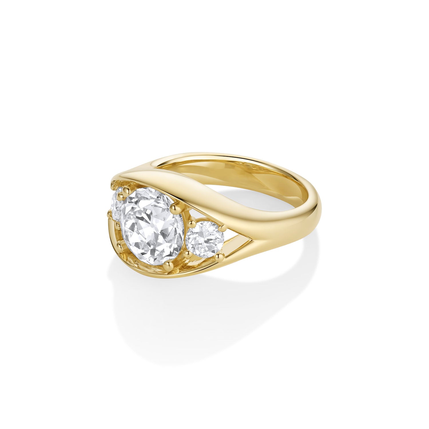 2.50ct Old Euro Lab-Created Diamond Astrid Bombe Ring side view