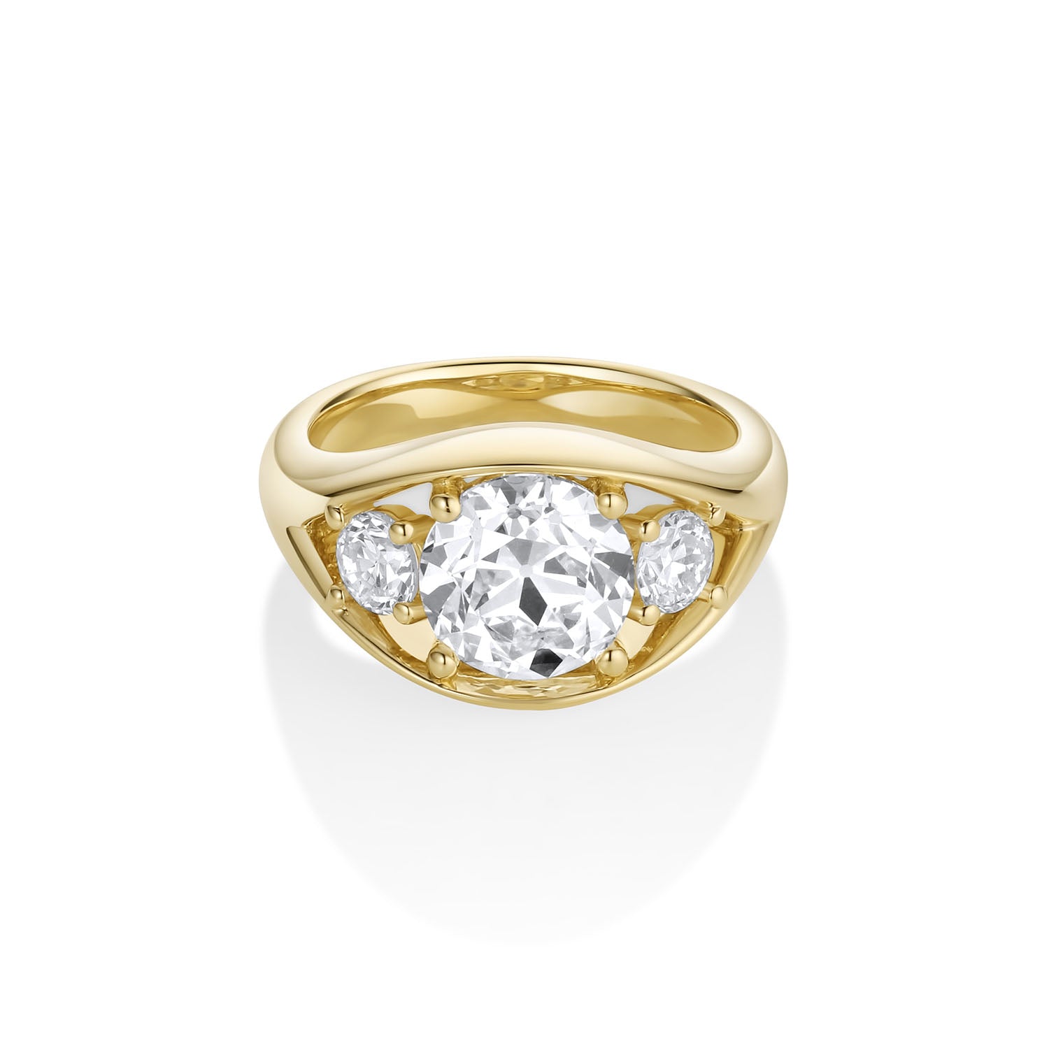 2.50ct Old Euro Lab-Created Diamond Astrid Bombe Ring