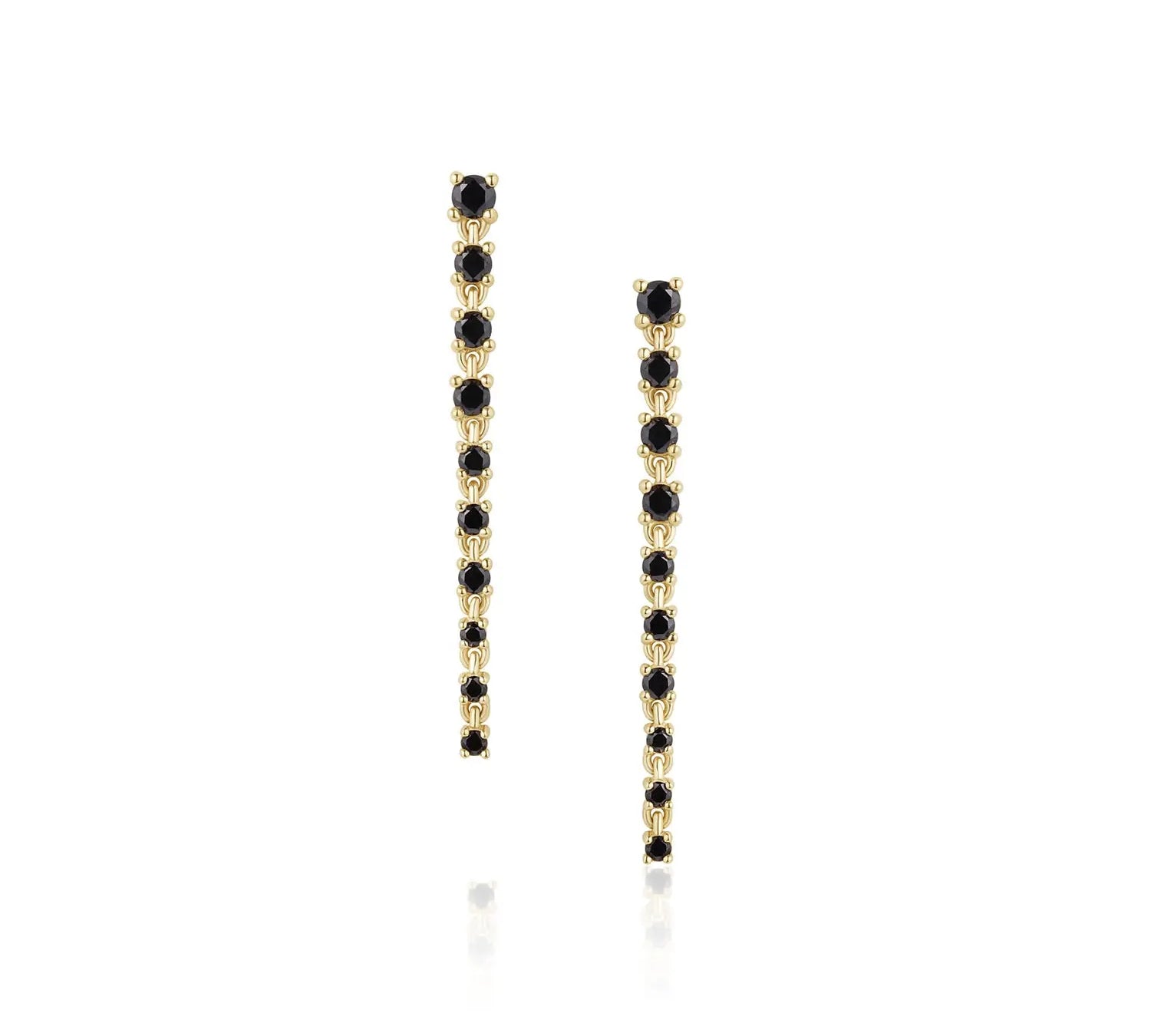 Black Diamond Cascading Earrings [Yellow Gold]