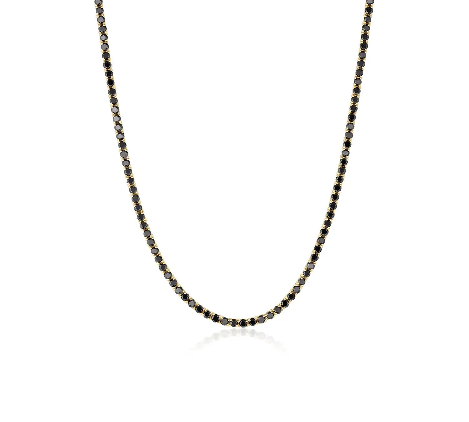Black Diamond Tennis Necklace [Yellow gold]