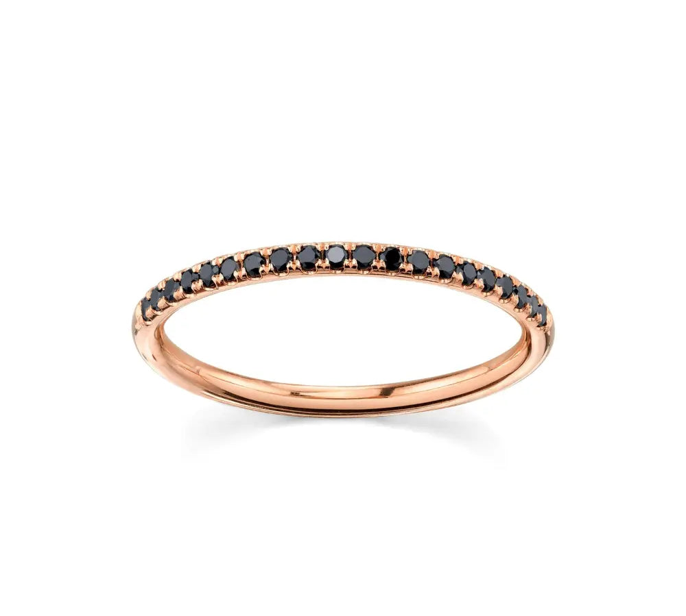 Marrow Fine Jewelry Black Diamond Half Eternity Pavé Band [Rose Gold]