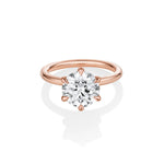 The Camille Round Brilliant Solitaire Engagement Ring – six-prong round diamond in 14k rose gold, by Marrow Fine