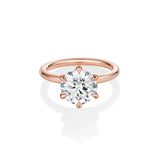 The Camille Round Brilliant Solitaire Engagement Ring – six-prong round diamond in 14k rose gold, by Marrow Fine