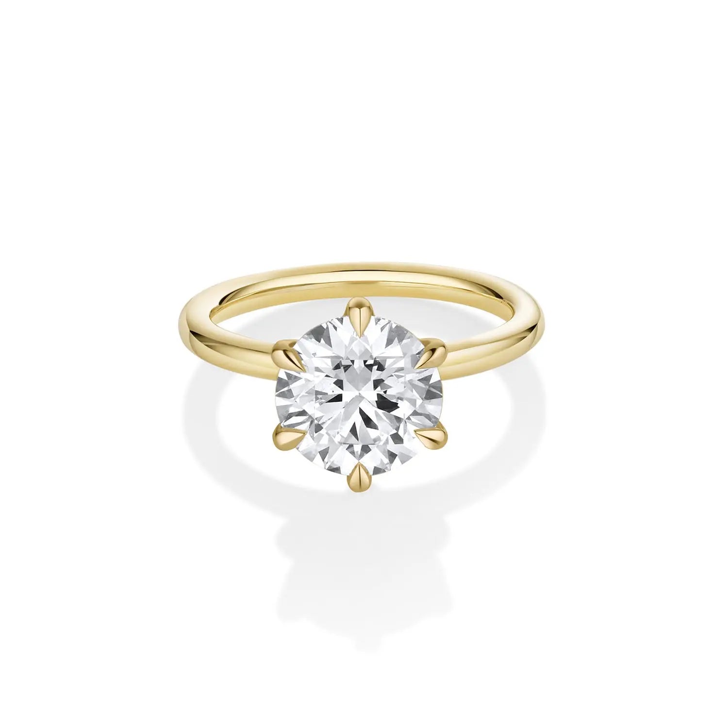 The Camille Round Brilliant Solitaire Engagement Ring Yellow Gold