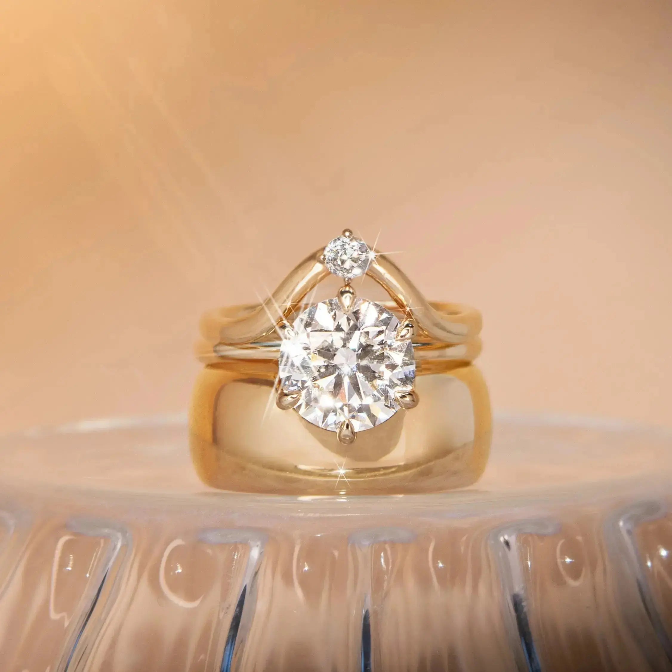 3ct Lab-Created Camille Round Brilliant Solitaire Engagement Ring