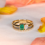 The Clementine Toi et Moi Engagement Ring flat lay