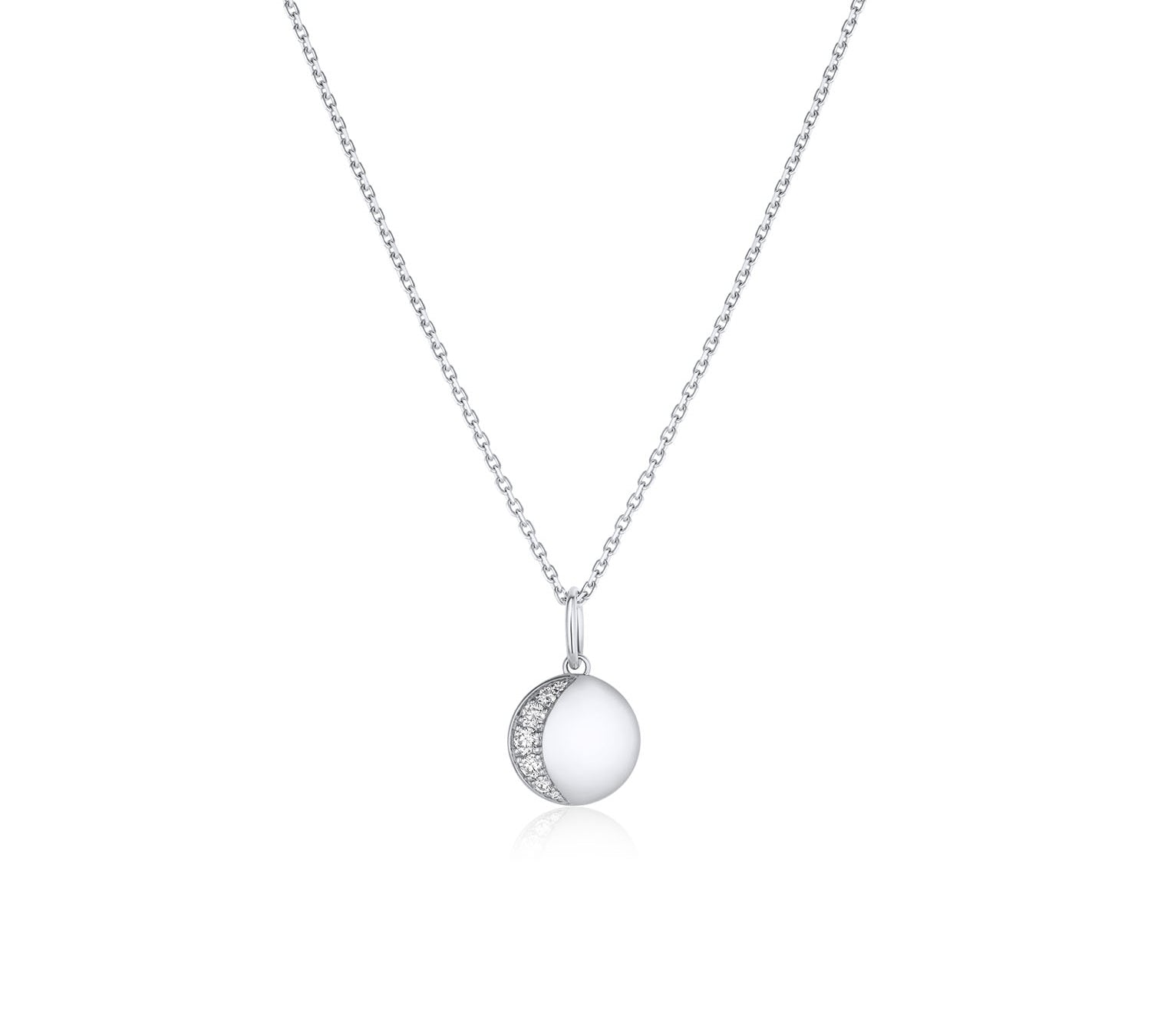 Crescent Moon Charm [White Gold]