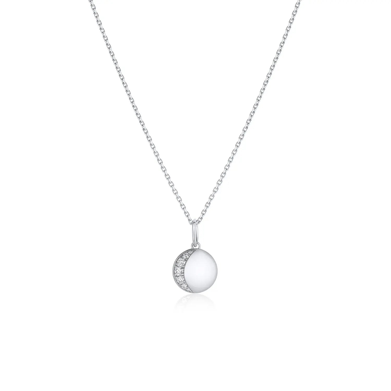 Crescent Moon Charm [White Gold]