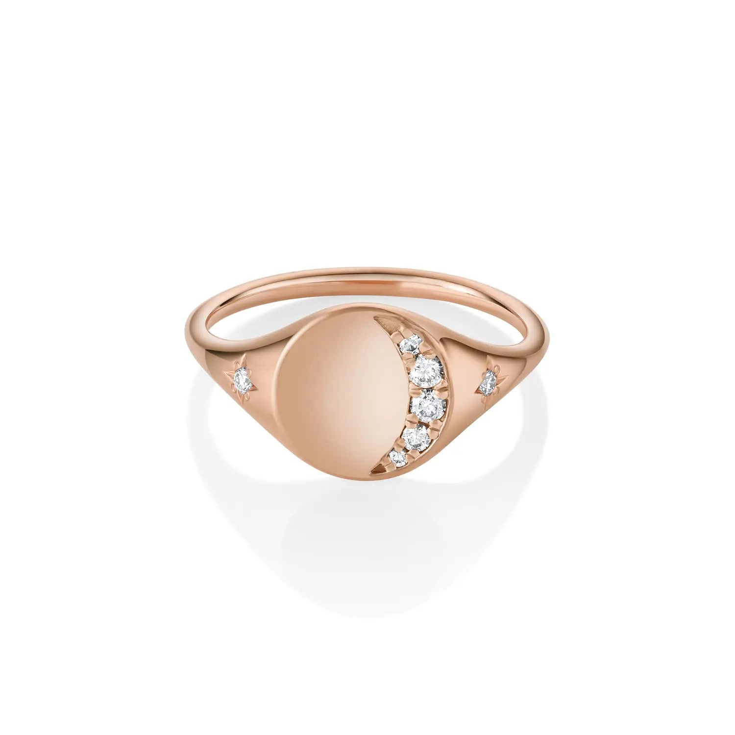 Crescent Moon Signet [Rose Gold]