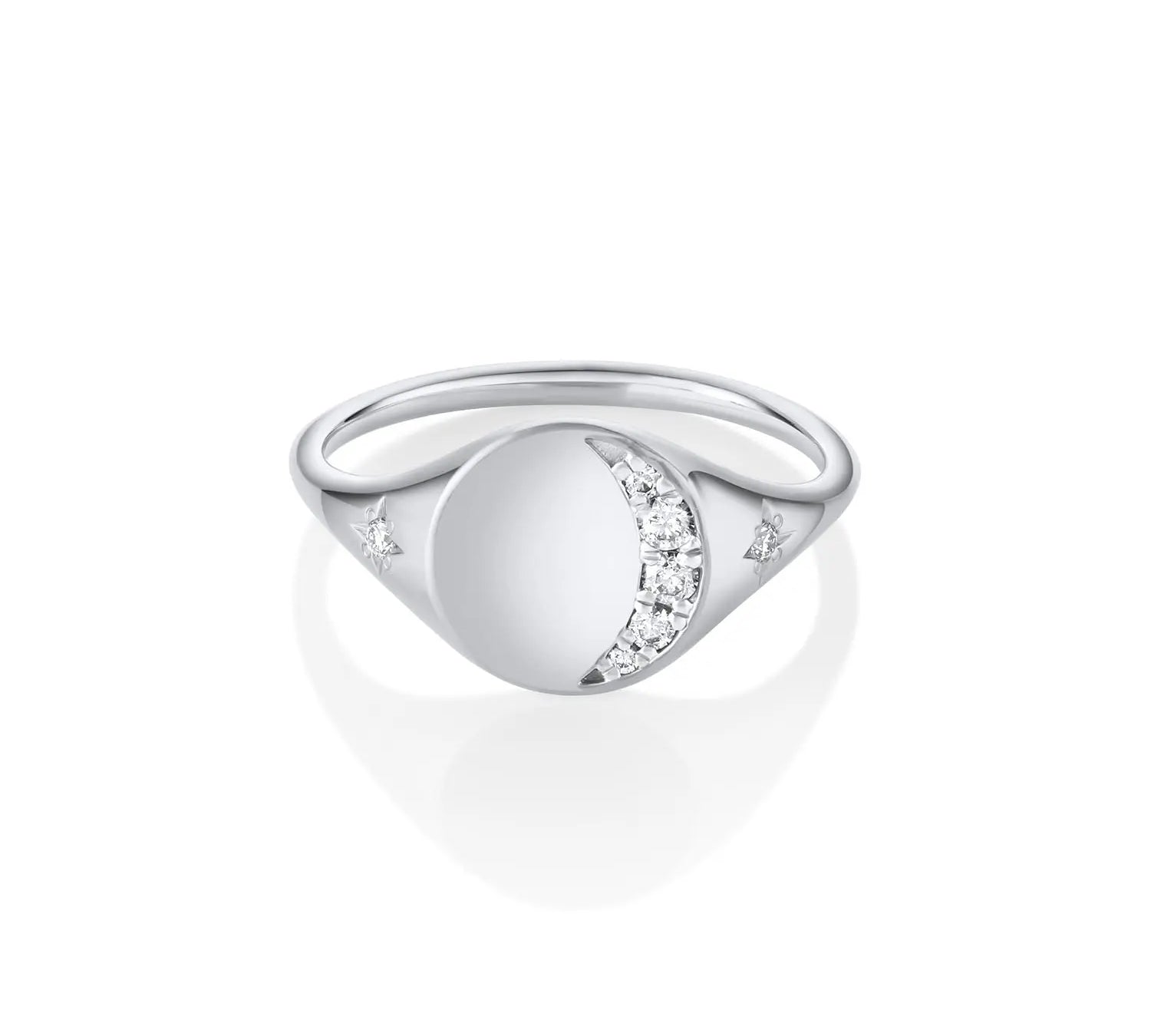 Crescent Moon Signet [White Gold]