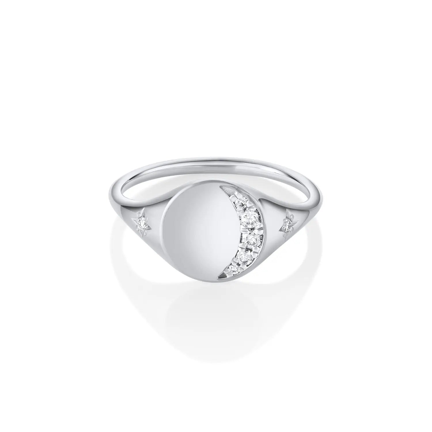 Crescent Moon Signet [White Gold]