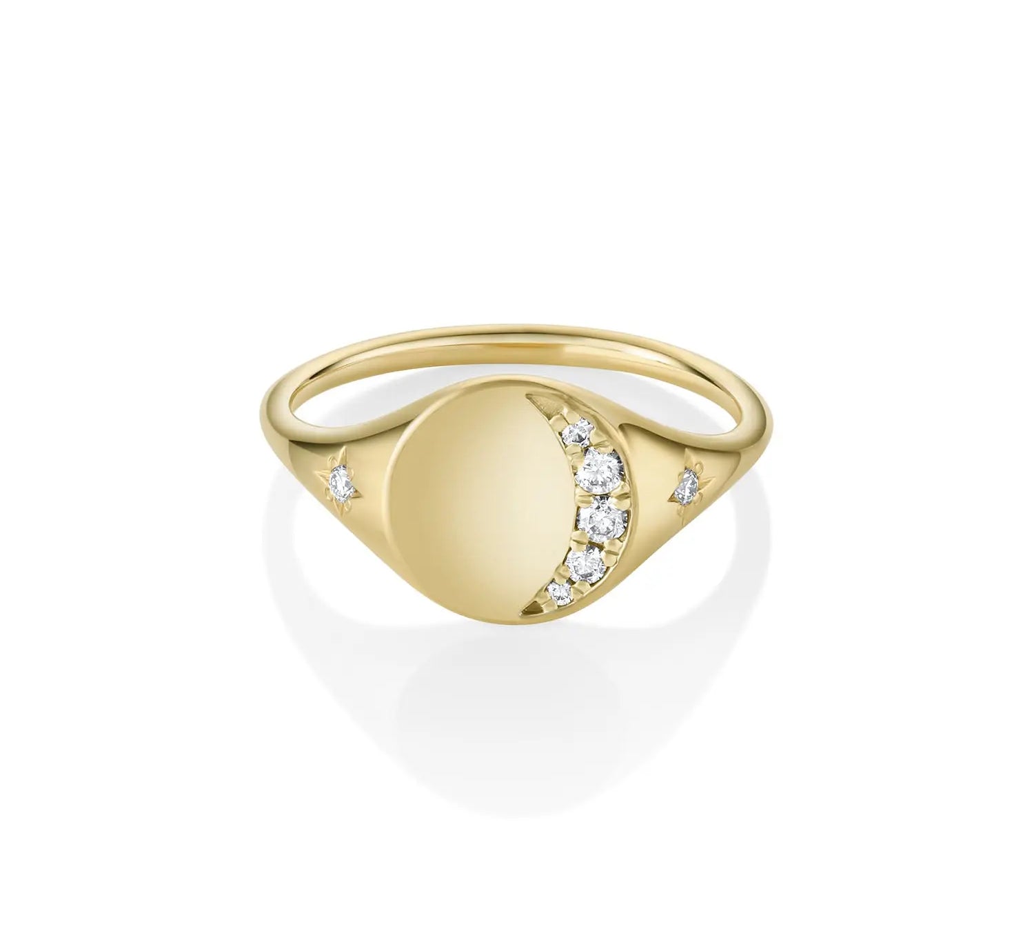 Crescent Moon Signet [Yellow Gold]