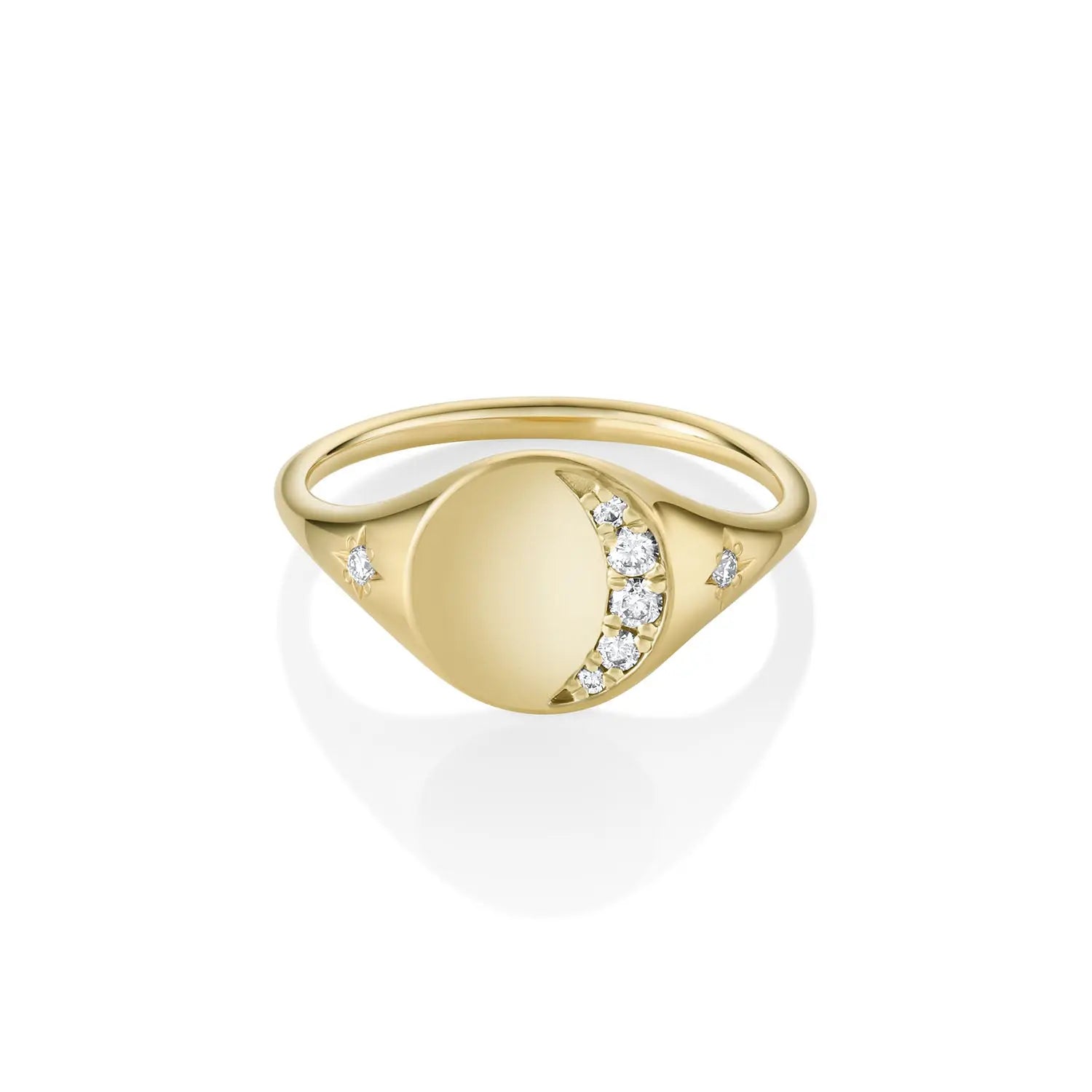 Crescent Moon Signet [Yellow Gold]