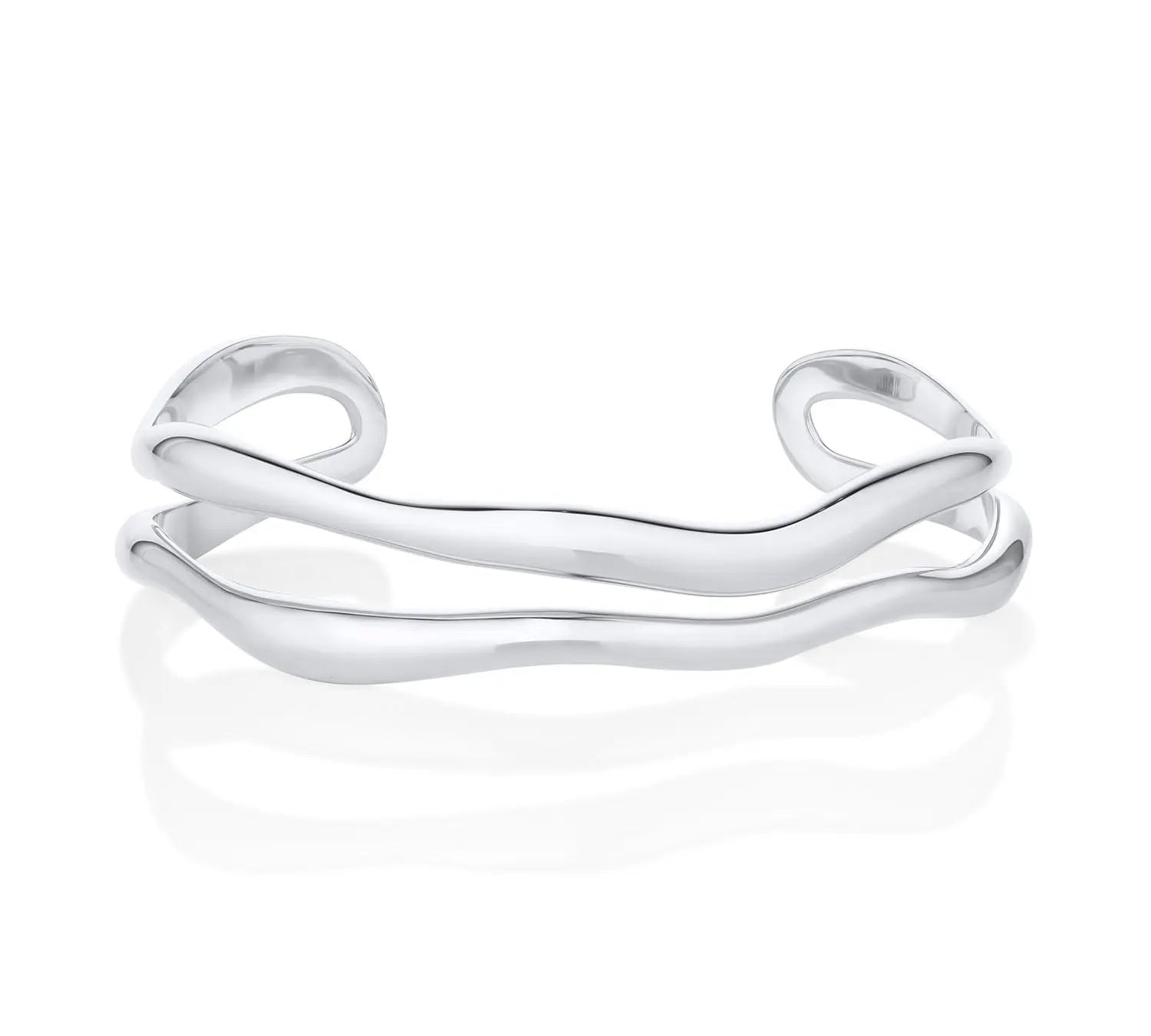 Curved Freeform Gold Cuff [White Gold]